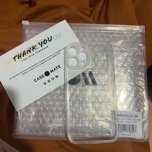 casemate 13 pro max case (clear glittery) jelly puff style